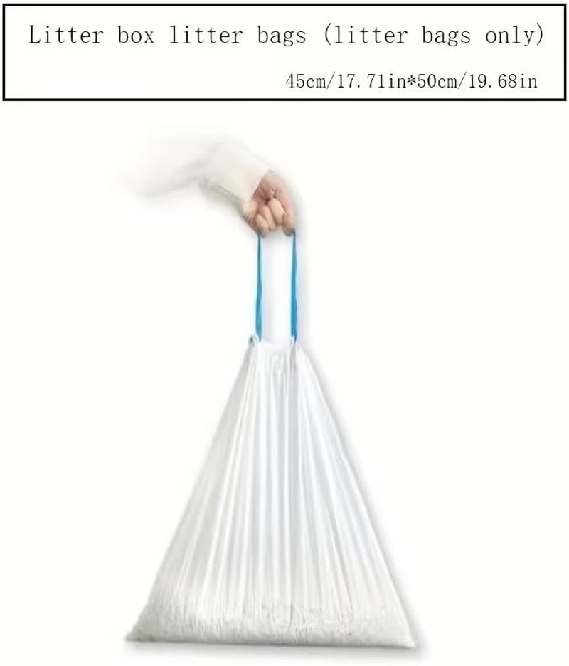 Furever Love 60 Count Trash Bags for Automatic Cat Litter Box Self Cleaning, Replacement Extra Large Liners for Robot Box, 60 Rolls Drawstring Waste Bags, 50Cm X 45 Cm (4 Rolls/15 Counts)