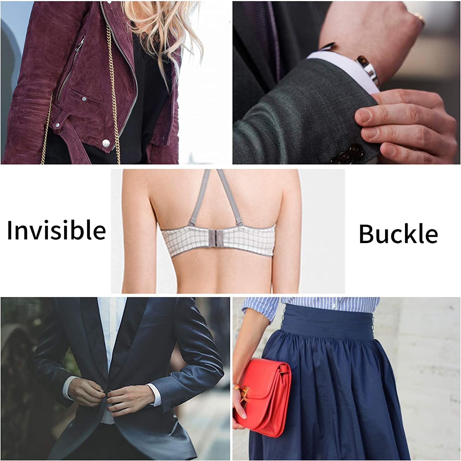 100 Pcs Sewing Hooks and Eyes Closure Set, 3 Styles Skirt Hook and Eye Closures Sewing Snaps Kit, Metal Snaps Buttons Fasteners Press Studs Set for Skirt, Bra, Trousers, Dress, Sewing, DIY Crafting image number 2