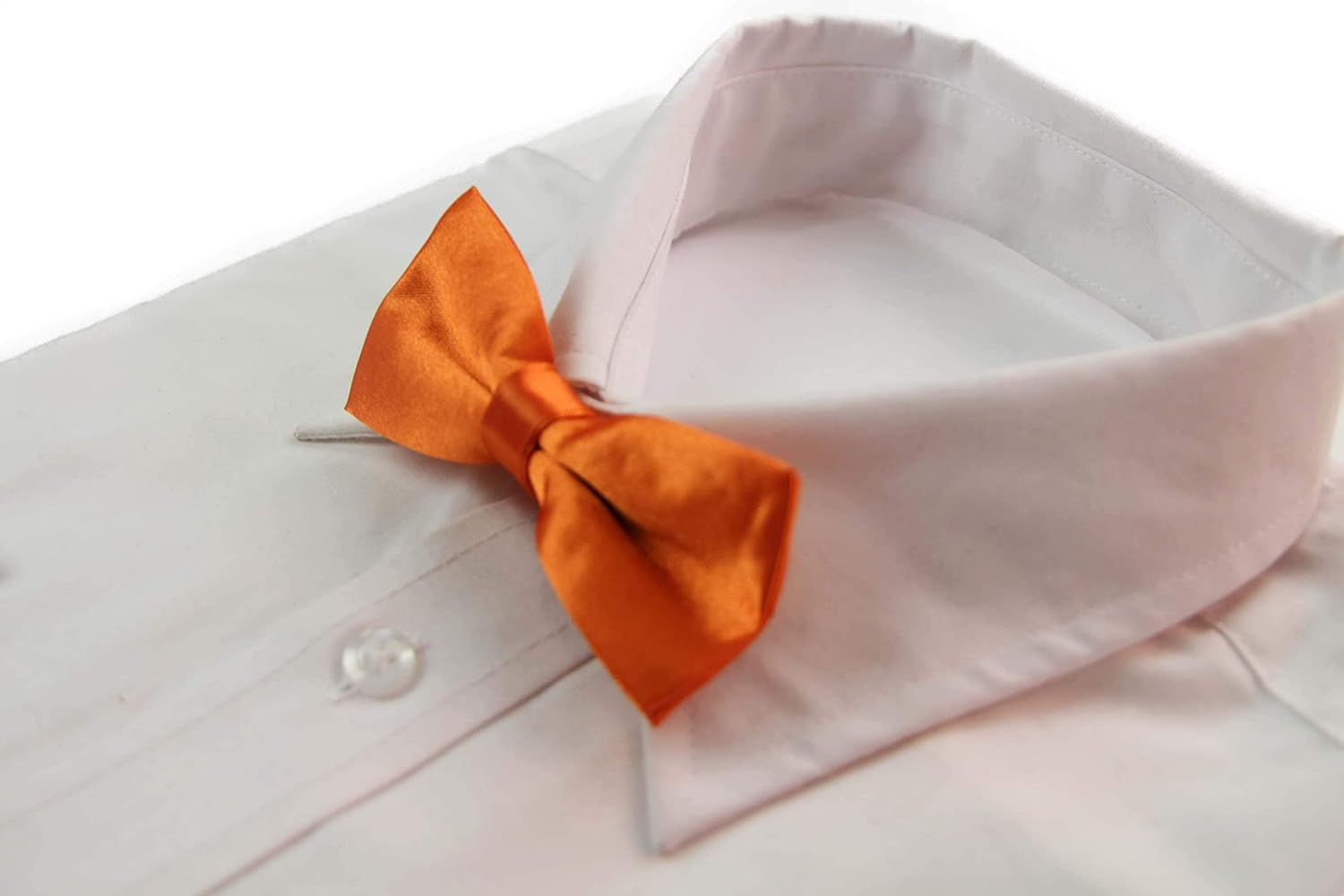 Boys Orange Plain Bow Tie image number 2