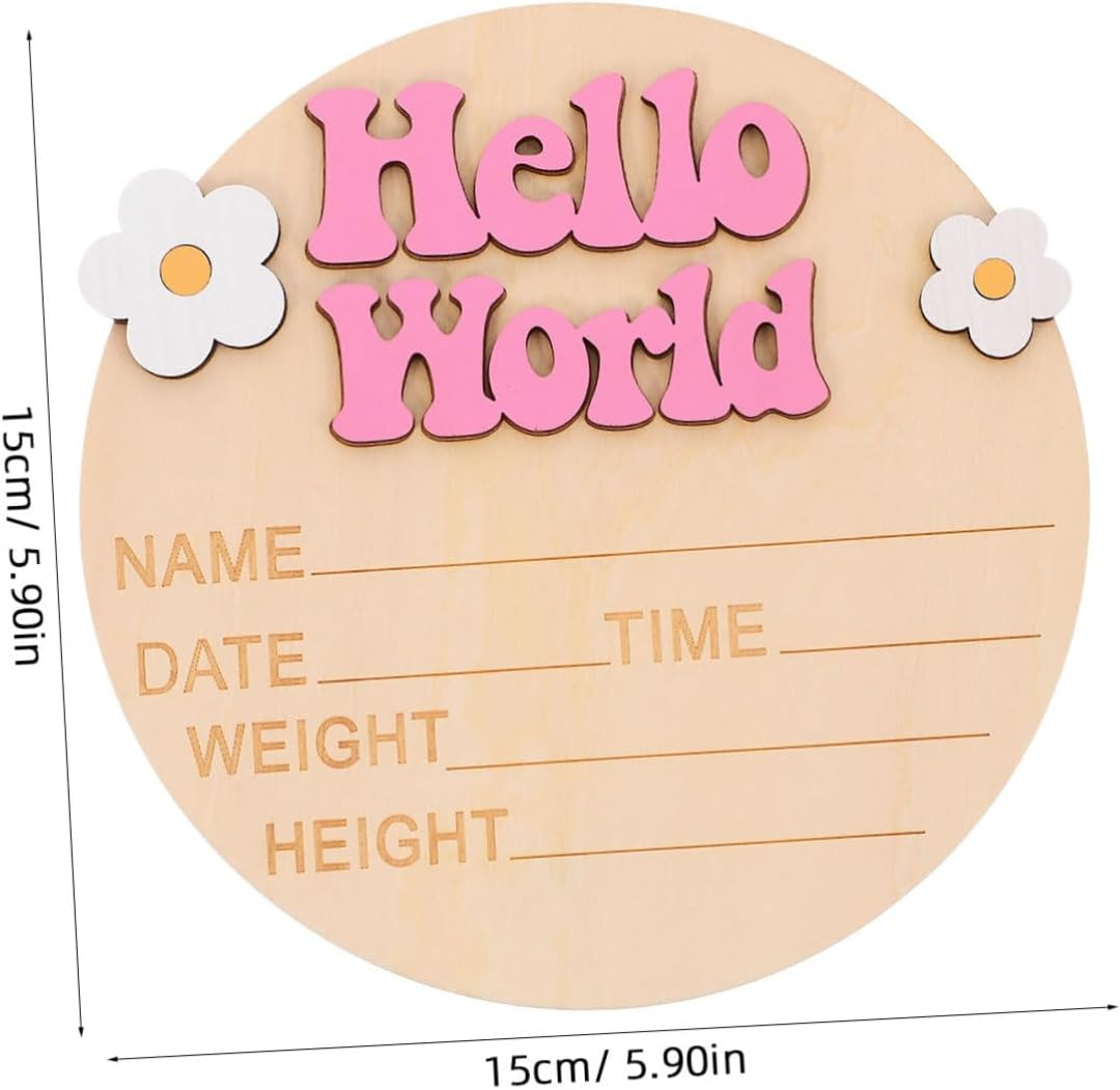 Abaodam Growth Commemorative Card Unisex Birth Announcement Sign Newborn Name Announcement Shower Decor - Multi image number 4