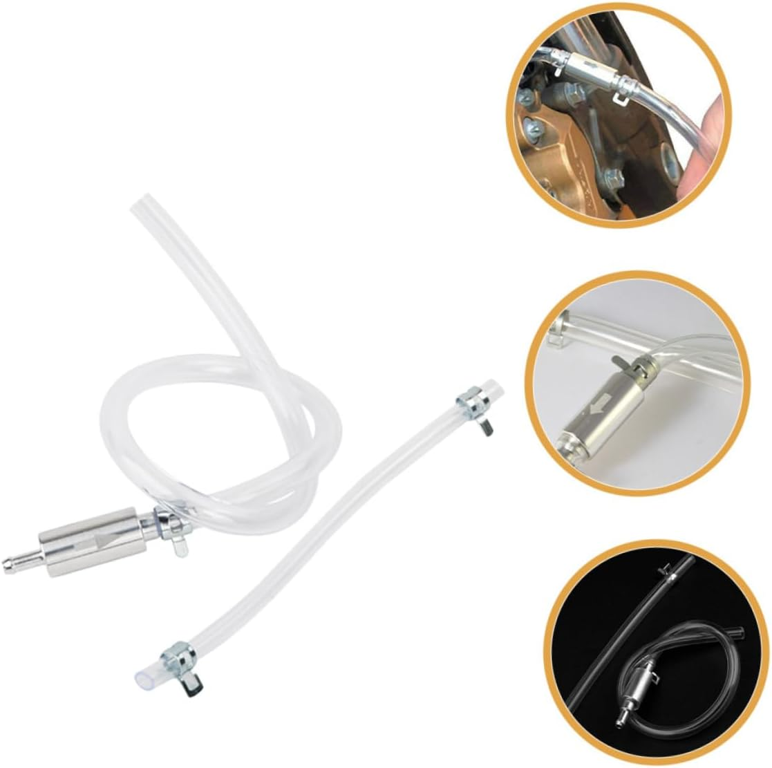 BESTOYARD 2Sets Brake Bleeder Hose with One Way Check Valve Durable Hydraulic Brake Fluid Bleeder Tool Kit for Motorcycle Clutch Brake Maintenance Versatile Repair for Various image number 3