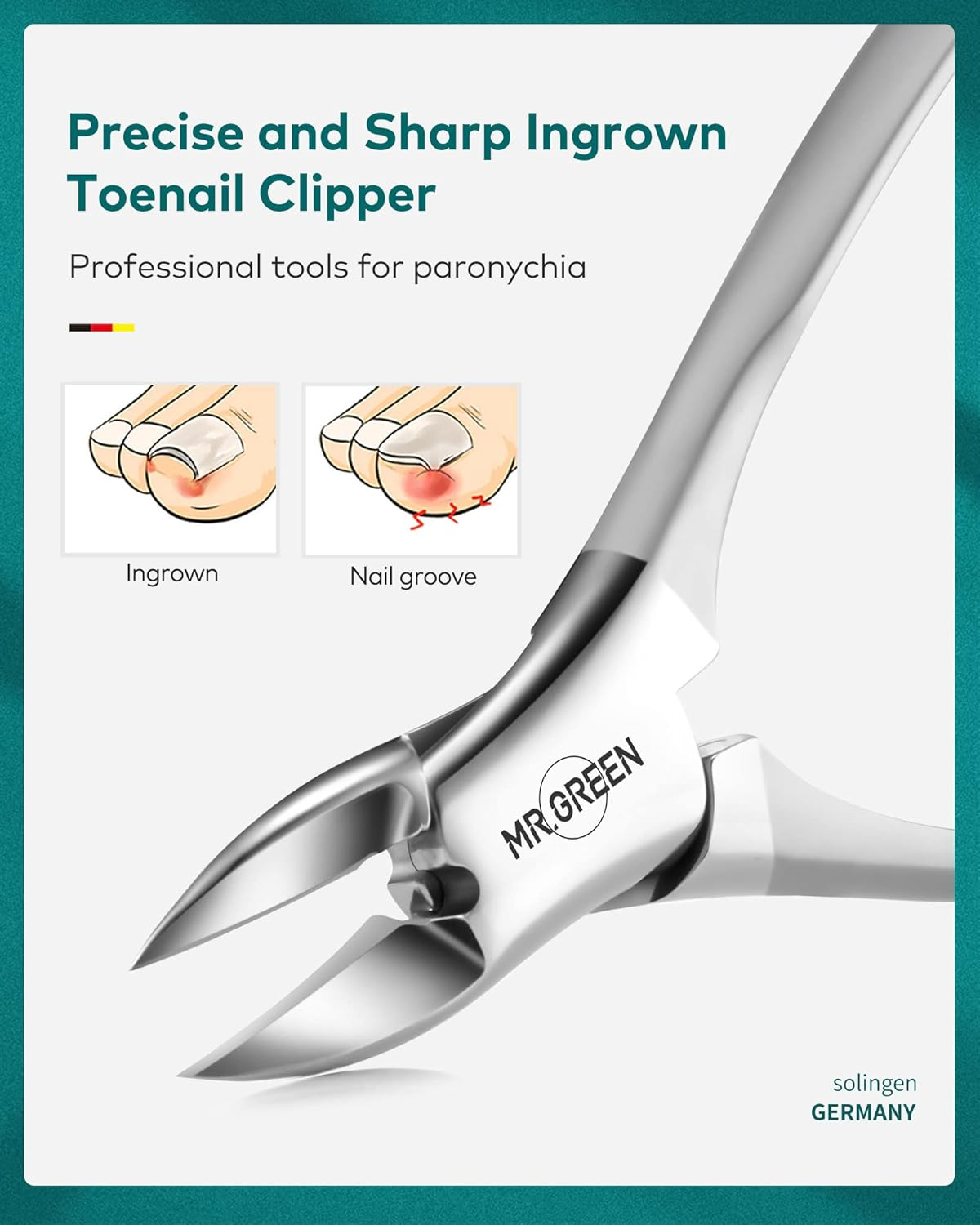 MR.GREEN Manicure Set 9 in 1,Professional Pedicure Kit,Stainless Steel Manicure Kit,Portable Travel Grooming Kit Nail Care Tools,Nail Clippers Pedicure Tools image number 5