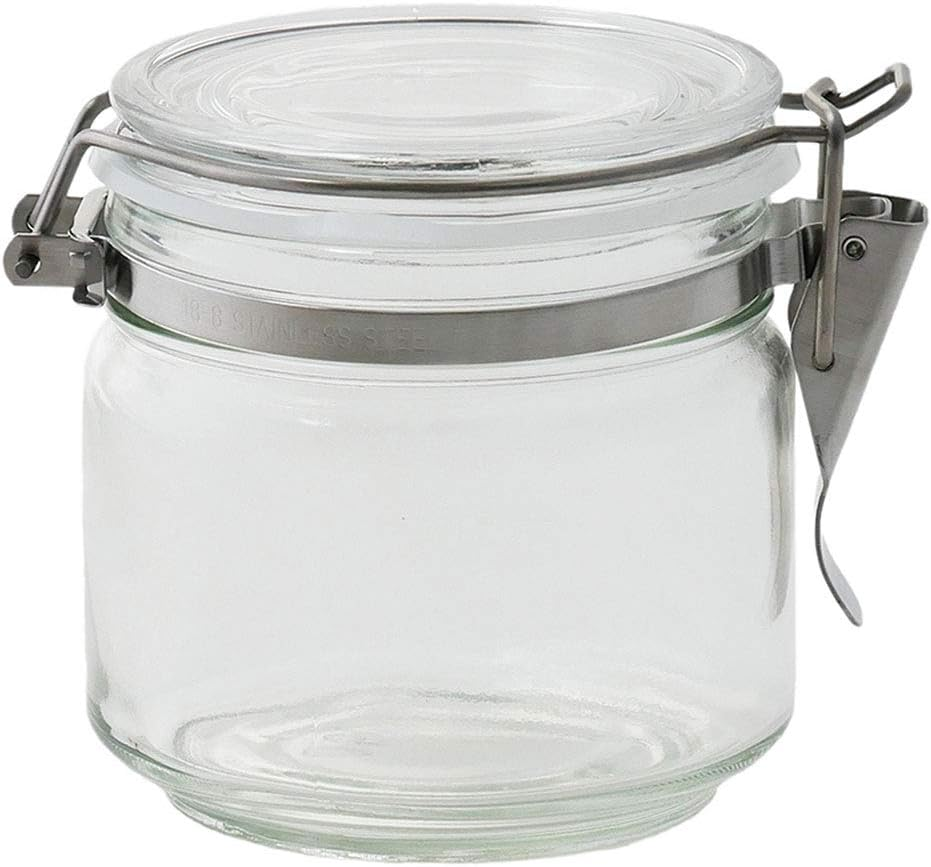 Ishizuka Glass M-6687 Aderia Canister Storage Bottle, Antibacterial Sealed Storage Container, 19.7 Fl Oz (550 Ml), Fruit Liquor Bottle, Glass Bottle, Plum Bottle, Sealed Container