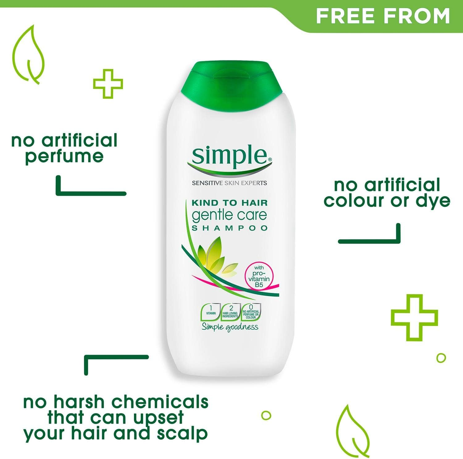 Simple Kind to Hair Gentle Care Shampoo 200 Ml (Pack of 2) image number 2