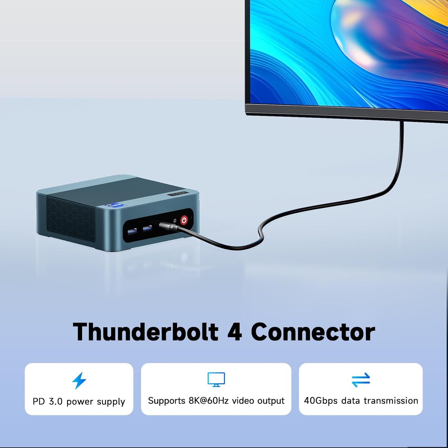 Reatan S8 Intel Mini PC Core I9-12900H(14C/20T,Turbo 5.0Ghz), 32GB DDR5 1TB Pcle4.0X4 SSD 11 Pro Gaming PC, Thunderbolt 4 Triple Display Mini Desktop Computers, Dual 2.5Gbps LAN, Wifi6/Bt5.2 image number 6