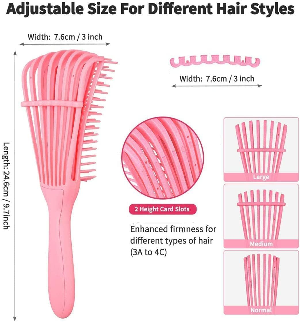 Detangling Brush./Hair Detangler Hair Brush for Curly Hair, EZ Detangler Hair Brush, Detangler Brush for Afro 3A to 4C Kinky Wavy/Curly/Coily/Wet/Dry/Oil/Thick/Long Hair (Pink) - Black image number 3