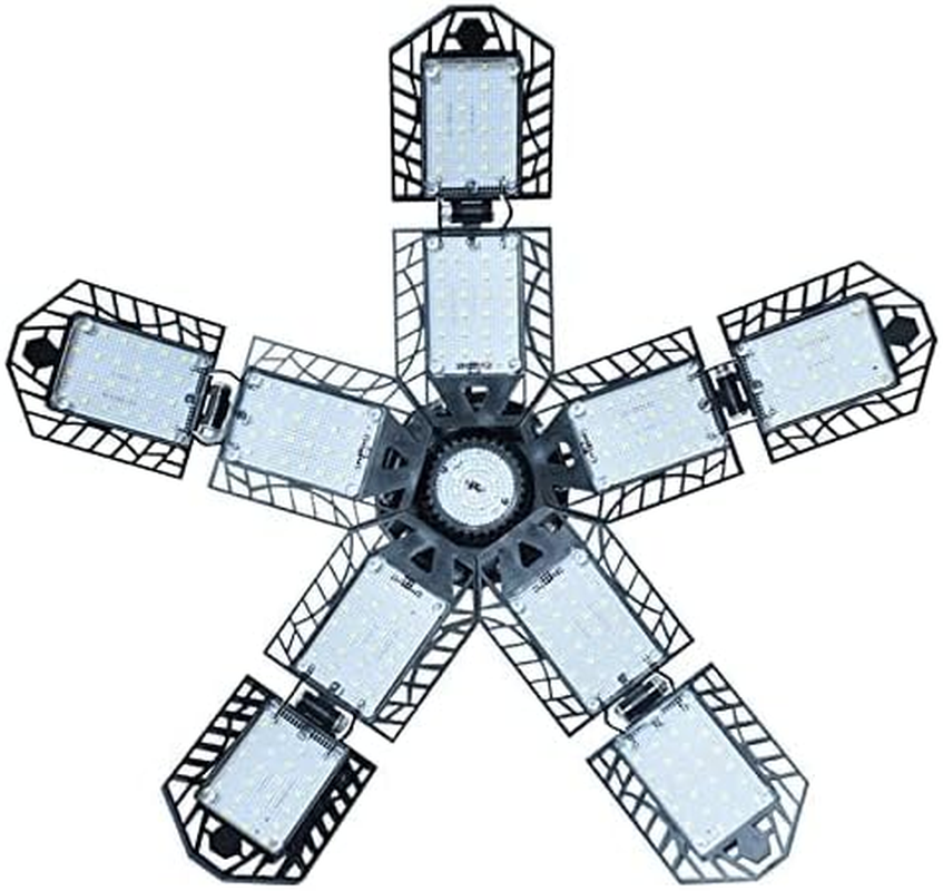 Deformable LED Garage Light - 18000 Lumen 6500K Daylight 180W, Three Leaf Garage Organization Ceiling Lighting image number 3