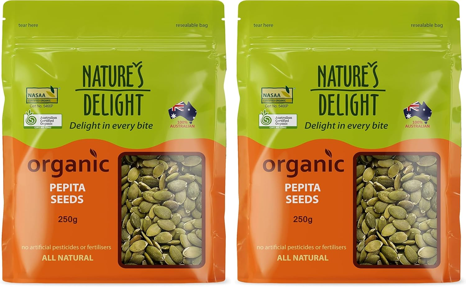 Natures Delight Organic Pepita Seeds 250 G