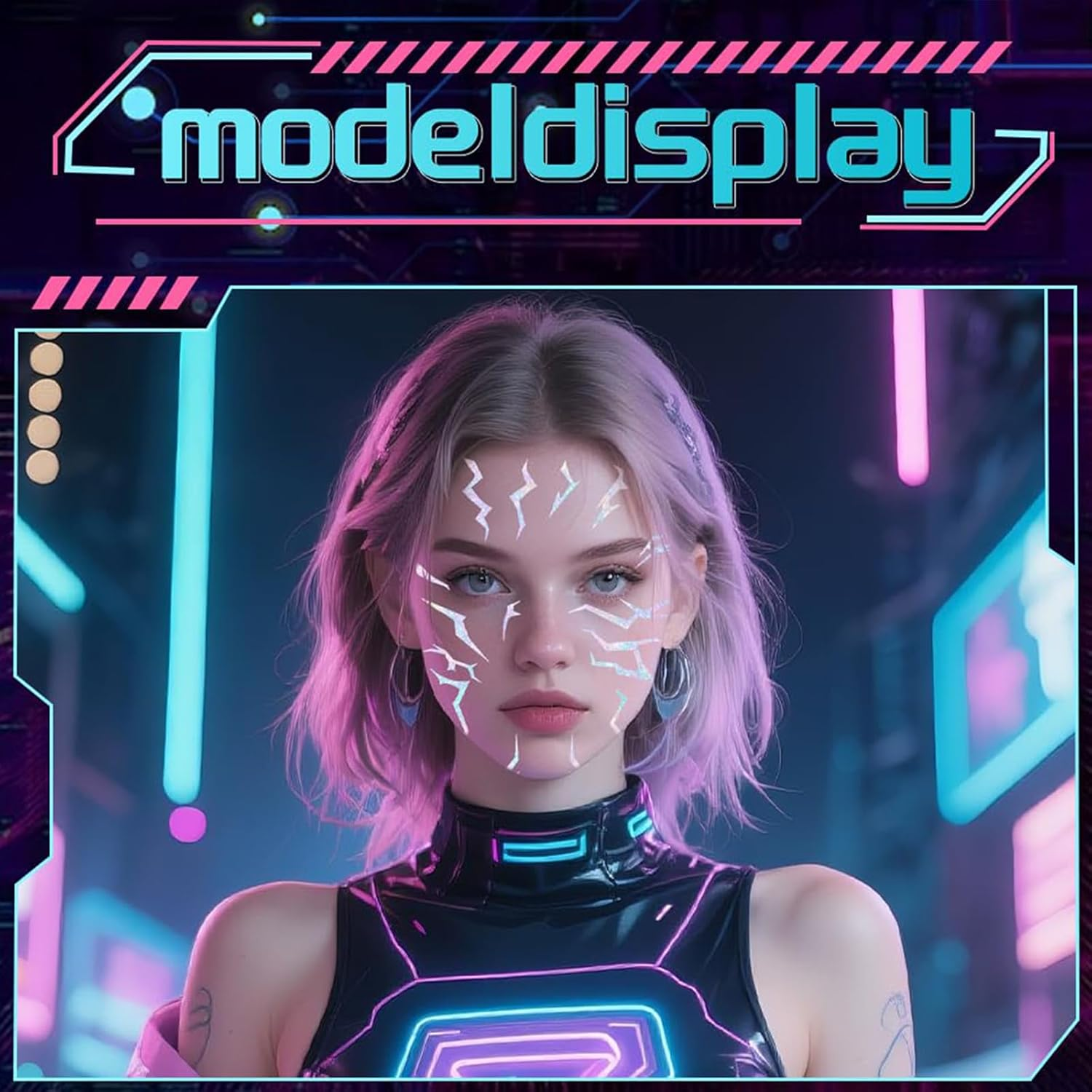 4 Sheets Rumi Stickers, Full Body Temporary Tattoos Set, Waterproof Fake Tattoos for Arm Neck Leg, Cosplay Costume Party Accessories (Type 1) image number 6