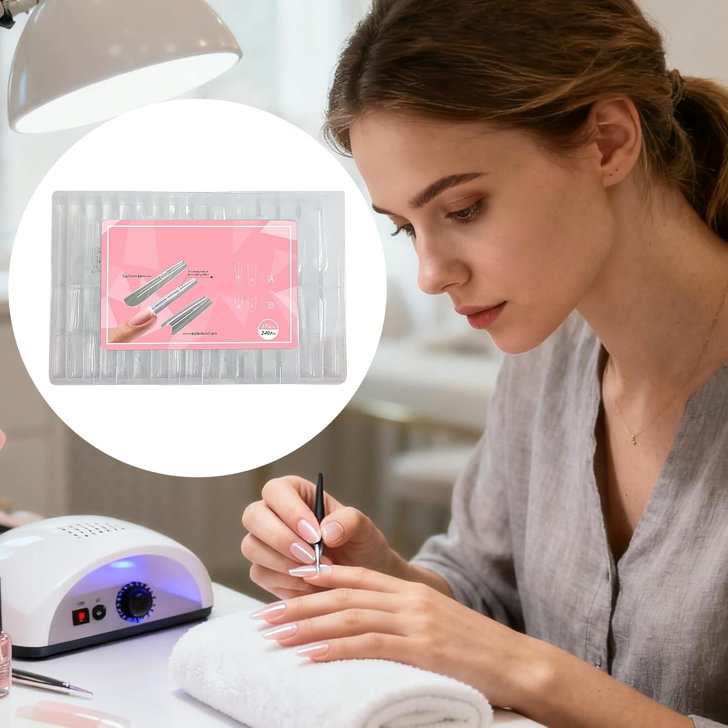 240PCS Sandwich Nail Form | Nail Duals Forms for Gel Nails Extension | Professional Gel Nails Extension Forms Duals-Sided, Quick Building, for Personal Salon Home Fashion Beauty Manicure Daily Styling