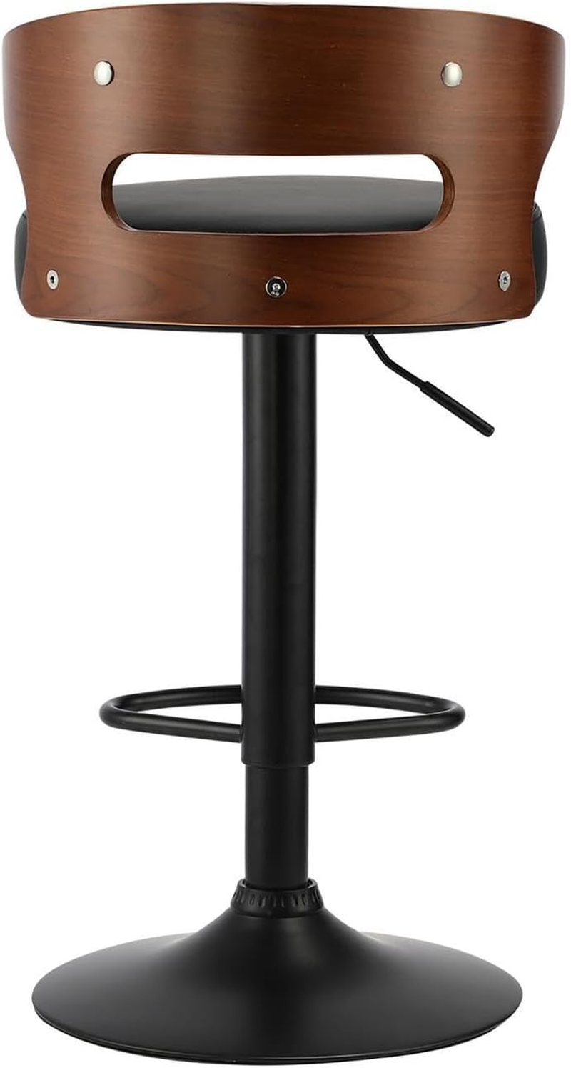 Oikiture Bar Stool Set of 4 Home Kitchen Barstools with PU Leather Seat and Gas Lift Barstools in 57-77Cm Height and Footrest Swivel Chair Set for Home Bar Dining Room, Black image number 3