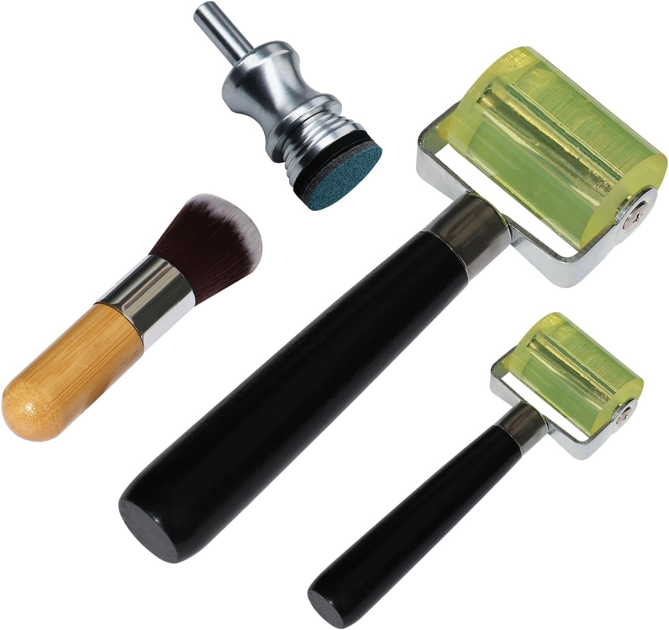 1"&2" Leaf Seam Roller, Smoothing Tool, Dusting Brush, for Spin-Able Automotive Grade Metal Leafing (Roller&Duster), 1" Leaf Spinner Tool Unlock 3D Effects, Enhances Gold&Silver Leaf W/ 3D Appearance image number 4