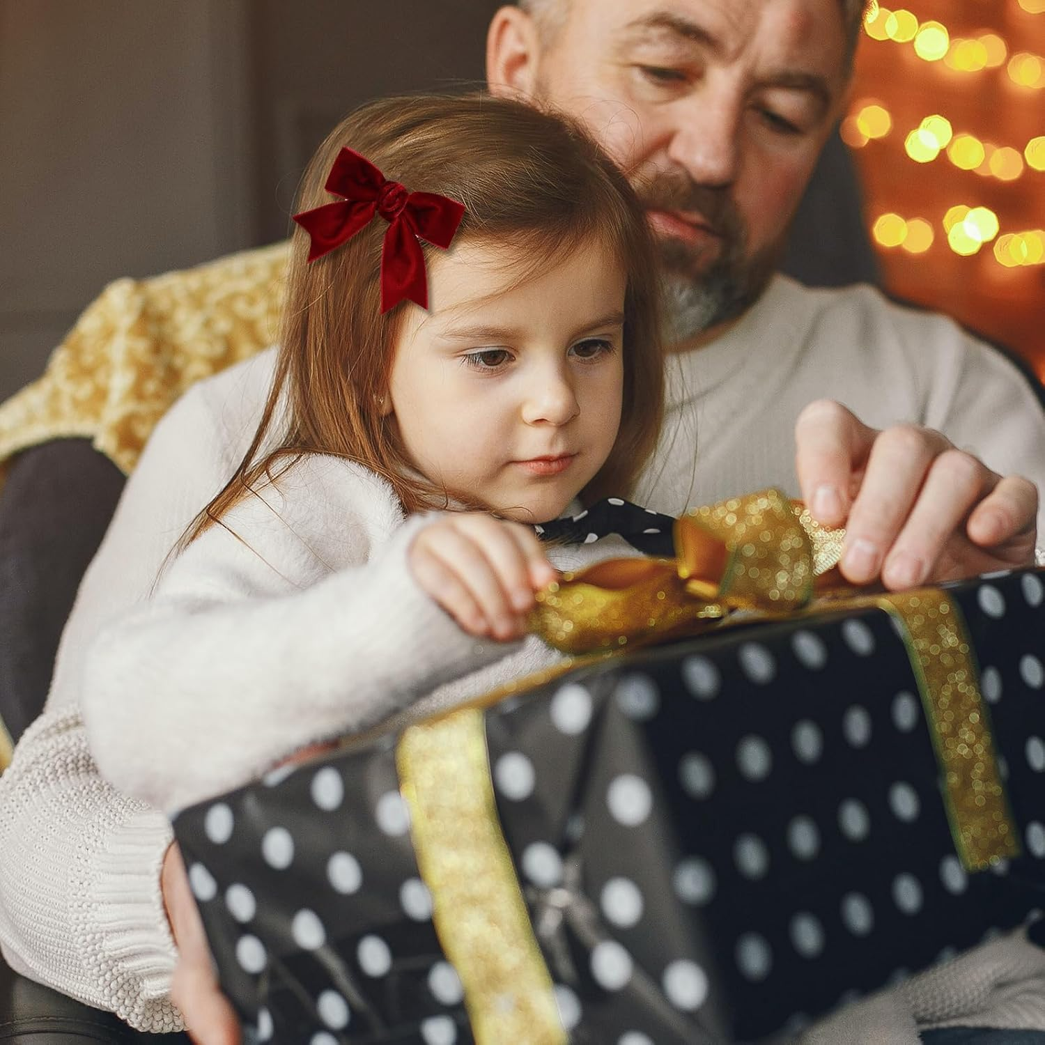 Celblisora Pack of 12 Hair Bows Made of Dark Red Velvet Ribbon, 7.6 Cm, Small, Burgundy, Elegant Bows with Crocodile Clips, Ideal as School Uniform Decoration Accessories image number 2