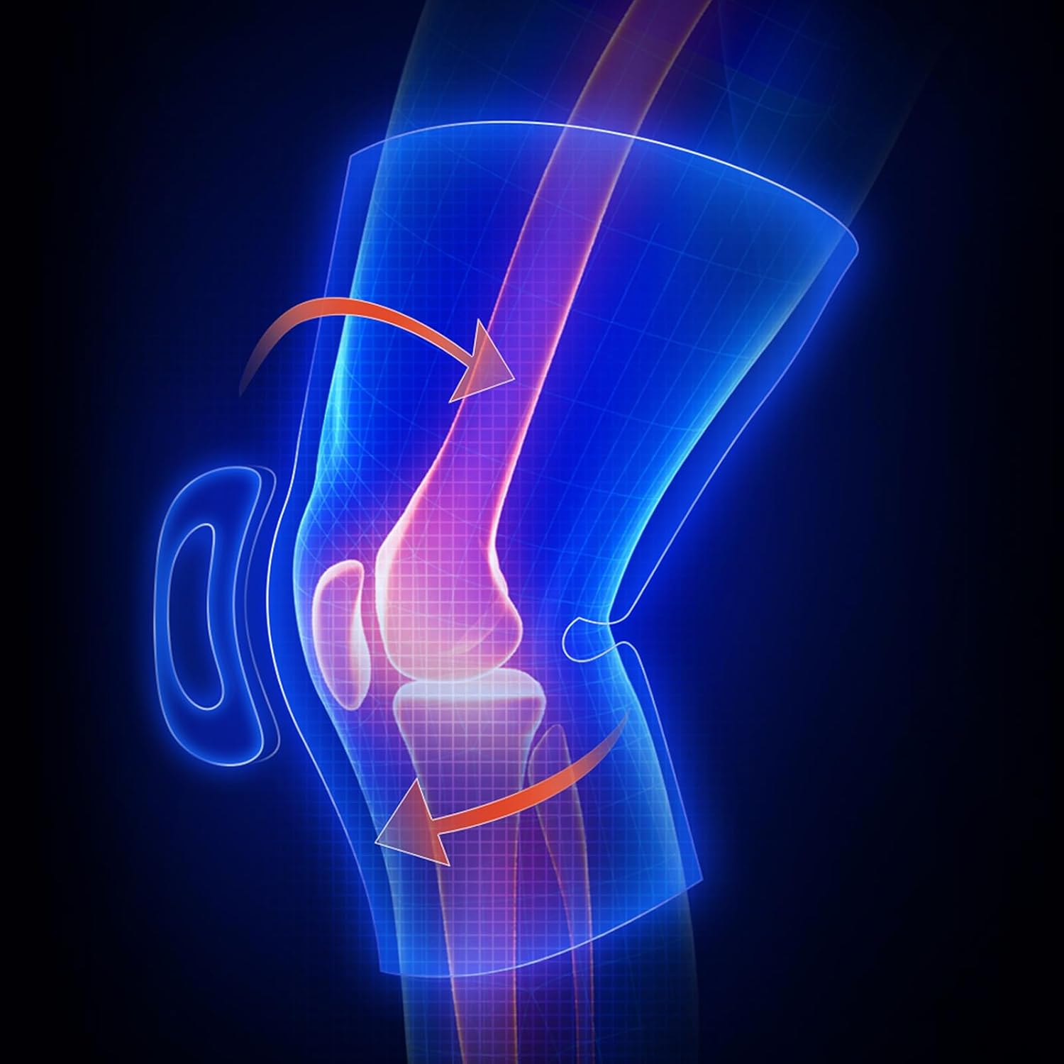 Knee Brace, Adjustable Compression Knee Sleeve with Open Patella Protect Pads for Men Women Sports Athlete Joint Support, Injury Recovery, Meniscus Tear, Pain Relief