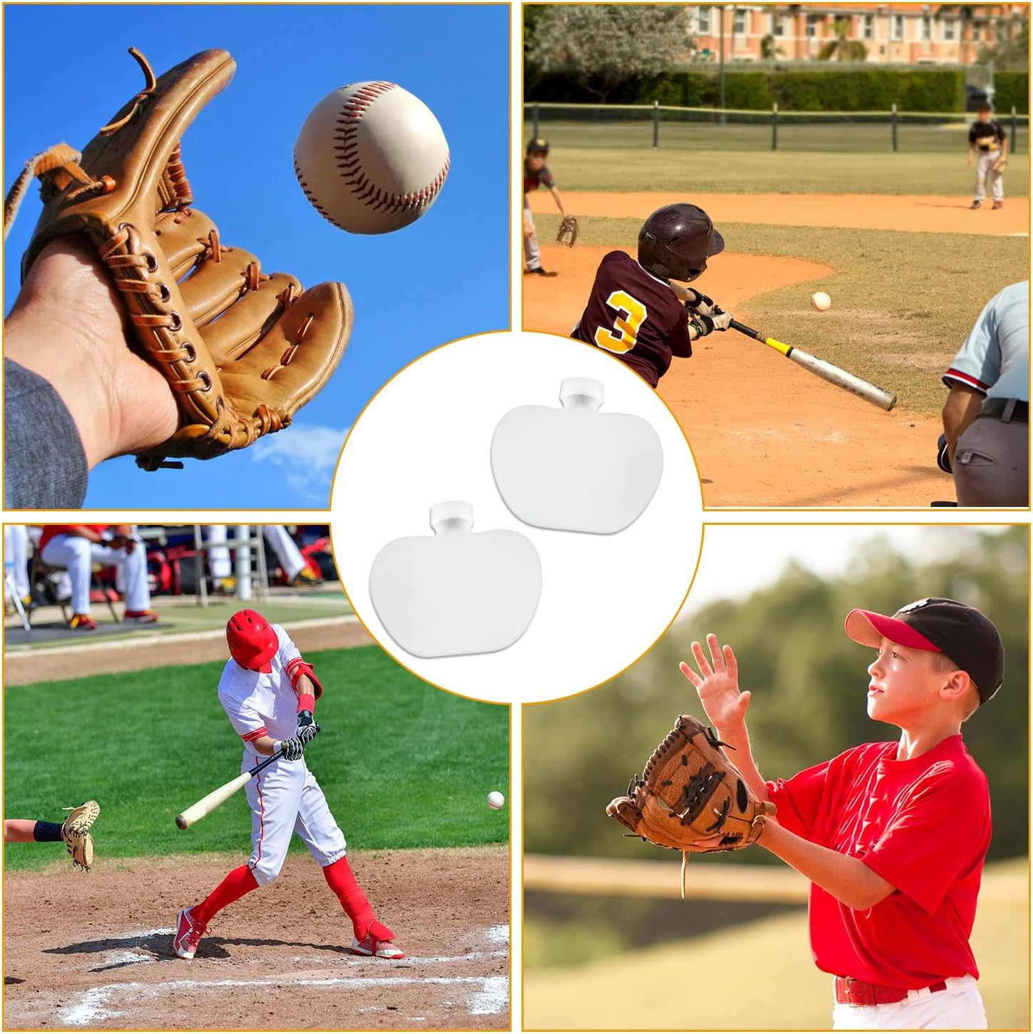 NQEUEPN 2Pcs Baseball Palm Pads, Batter Training Gloves Baseball Unisex Adult Spiked Pads Professional Hand Protectors Suitable for Professional Batters image number 1