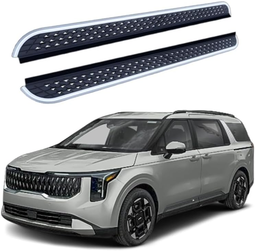 2Pcs Aluminum Running Boards Fixed Nerf Bars Side Steps with Brackets Compatible with KIA Carnival 2022-2025 (XK) image number 3