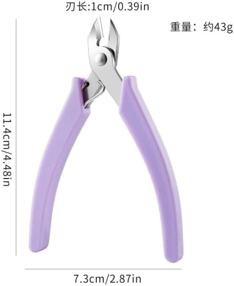 Purple Manicure Nail Pliers for Rhinestones Gems Picker Removal Wire Cutter Nail Unloading Nippers Chain Scissors Nail Art Tool Durable All Purpose Tool Nail Art Accessories image number 2