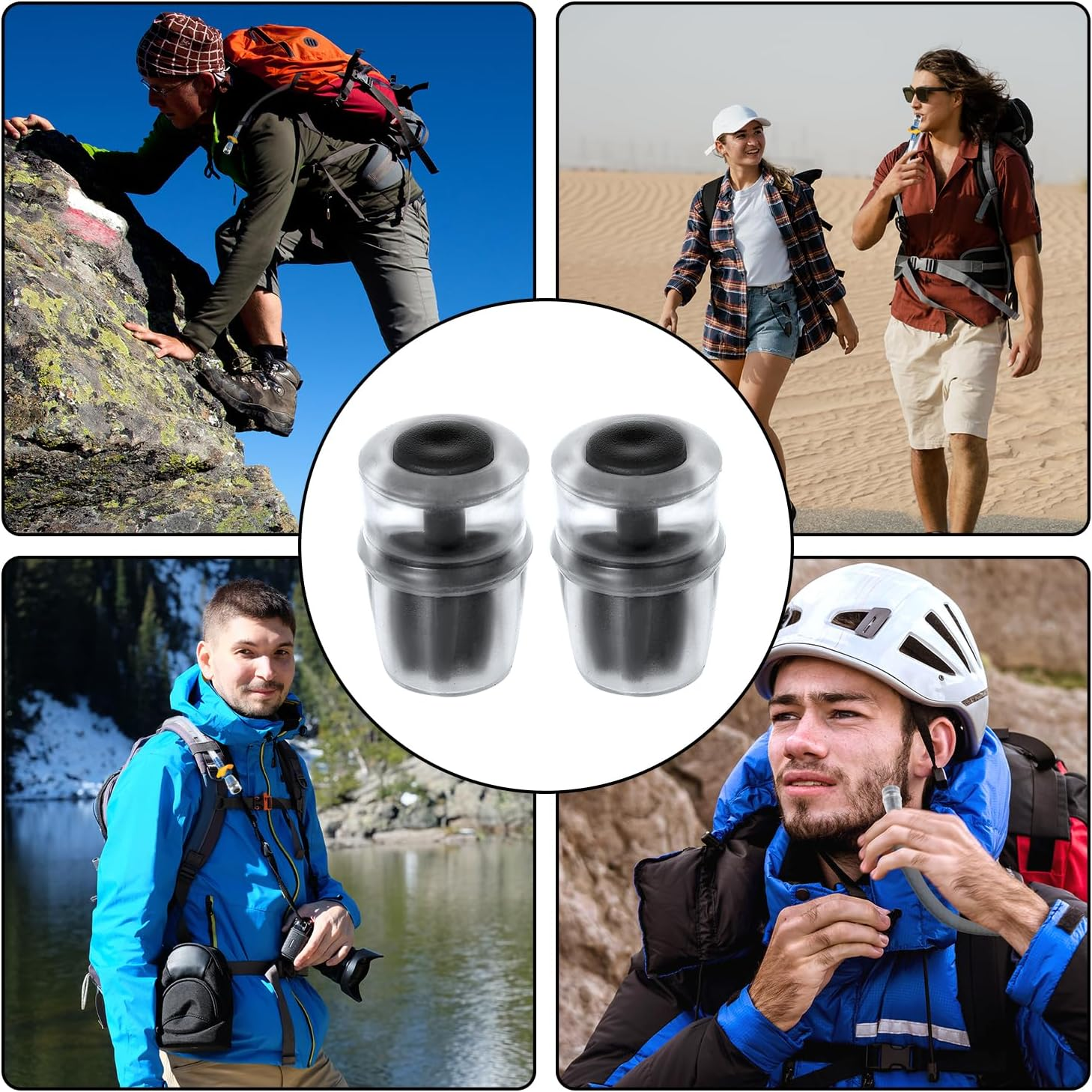 6Pcs Bite Valve Replacement Sheath for Osprey, Water Bladder Bite Valve Replacement Black Hydration Pack Silicone Mouthpiece Nozzle Accessory for Osprey Packs Hydraulics Reservoirs image number 1