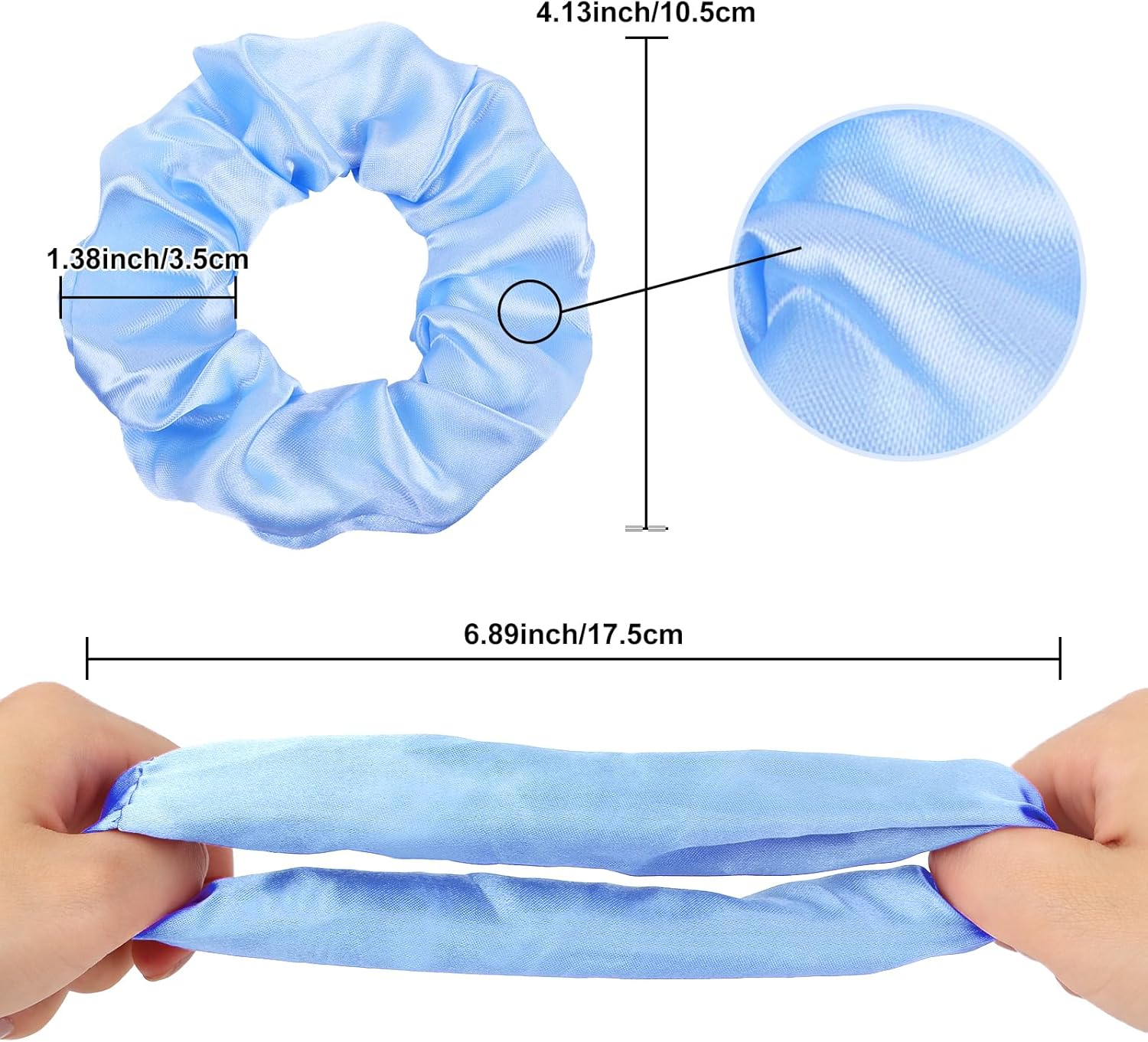 16 Pacs Satin Scrunchies Bridesmaid Proposal Gifts Hair Ties Scrunchies for Women Girls Bachelorette Party Favors (Light Blue)