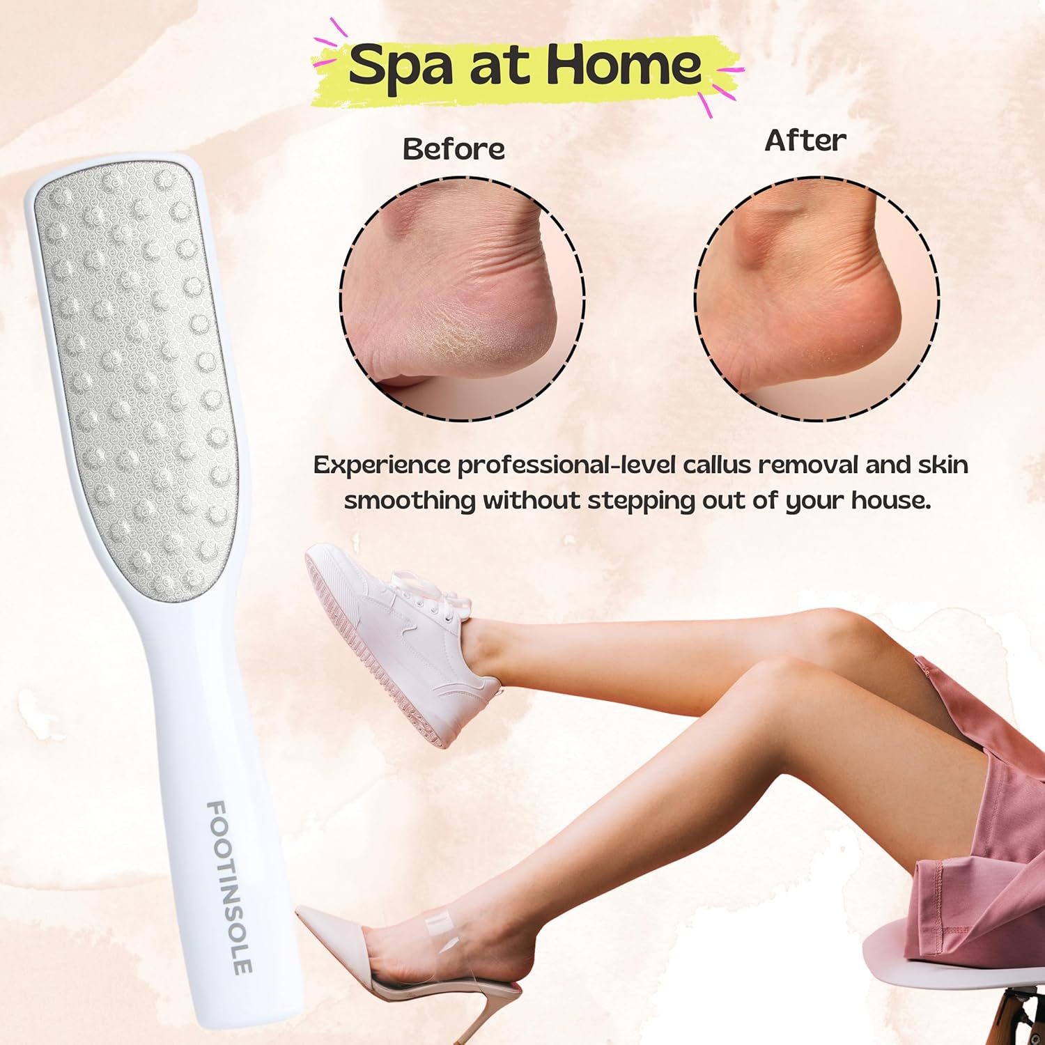 Dual Sided Foot Files Callus Remover - Foot Care Pedicure Stainless Steel File to Removes Hard Skin on Wet or Dry Feet (Gold) image number 5