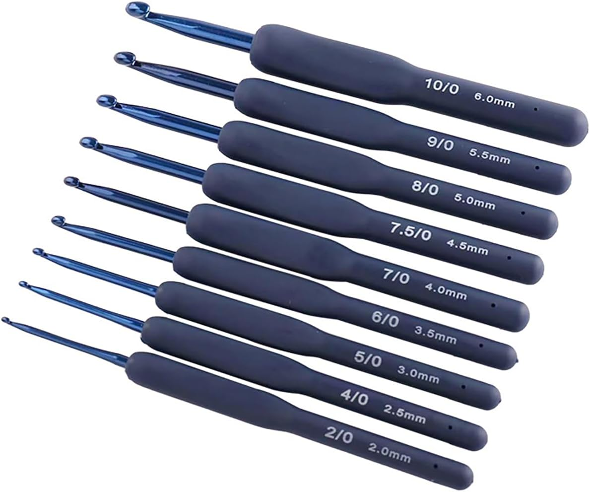 ZXUY Crochet Hooks Set 2.0-6.0Mm Ergonomic Soft Touch Handles Crochet Hook Set for Crocheting Lace, Doilies,Socks,Shawl,Gloves,Scarf,Sweaters and Bags (Blue 9Pcs) image number 4
