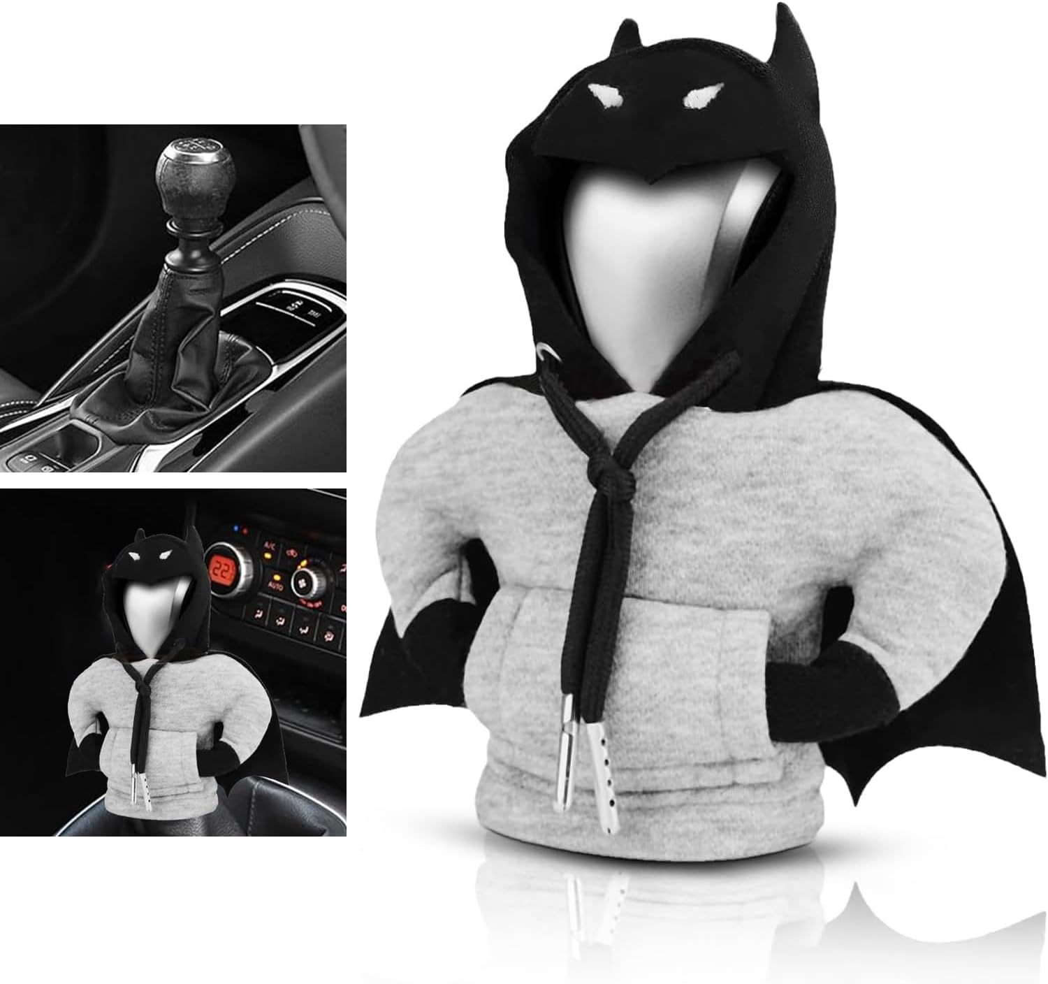 Hoodie Cover Shift Gear Knob Protector Car Accessories Interior Gear Stick Cover Decoration (Black) image number 5