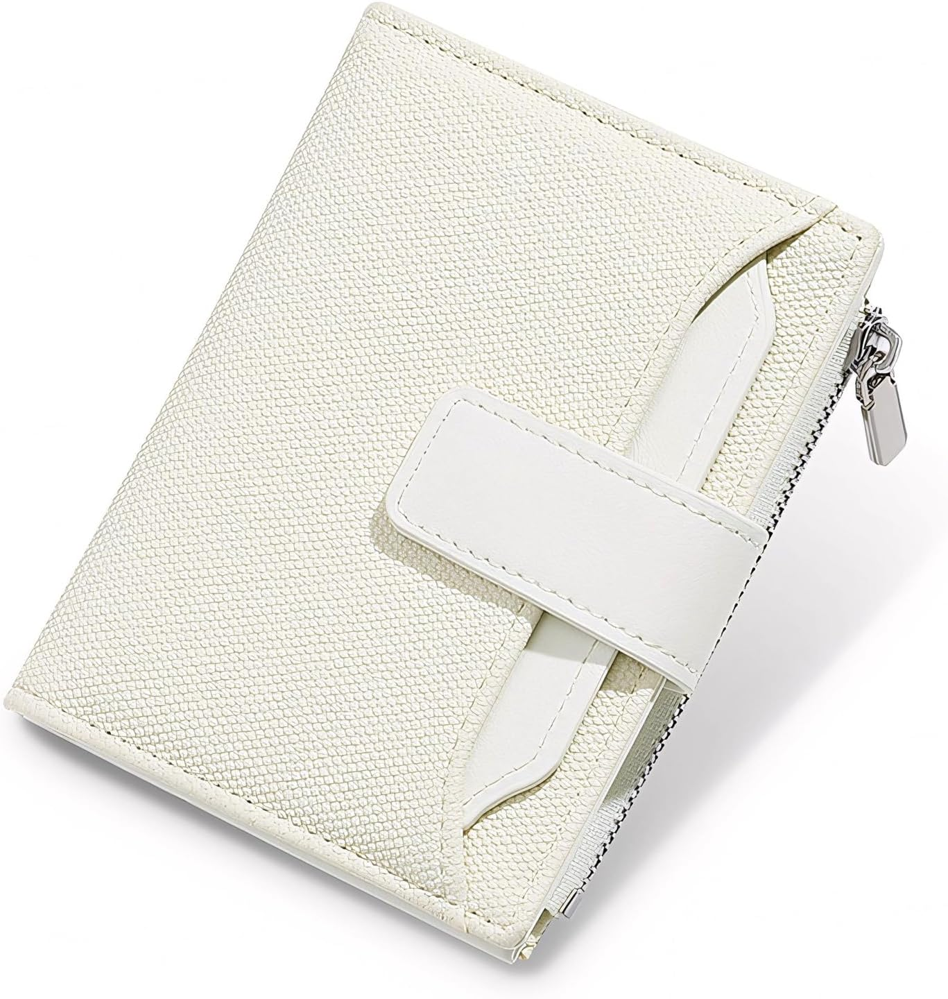 Ksriylm Wallet Women Small Wallet for Women Genuine Leather Bifold Compact RFID Blocking Card Holder for Women with Zipper Coin Pocket 4 ID Windows,Purple image number 2