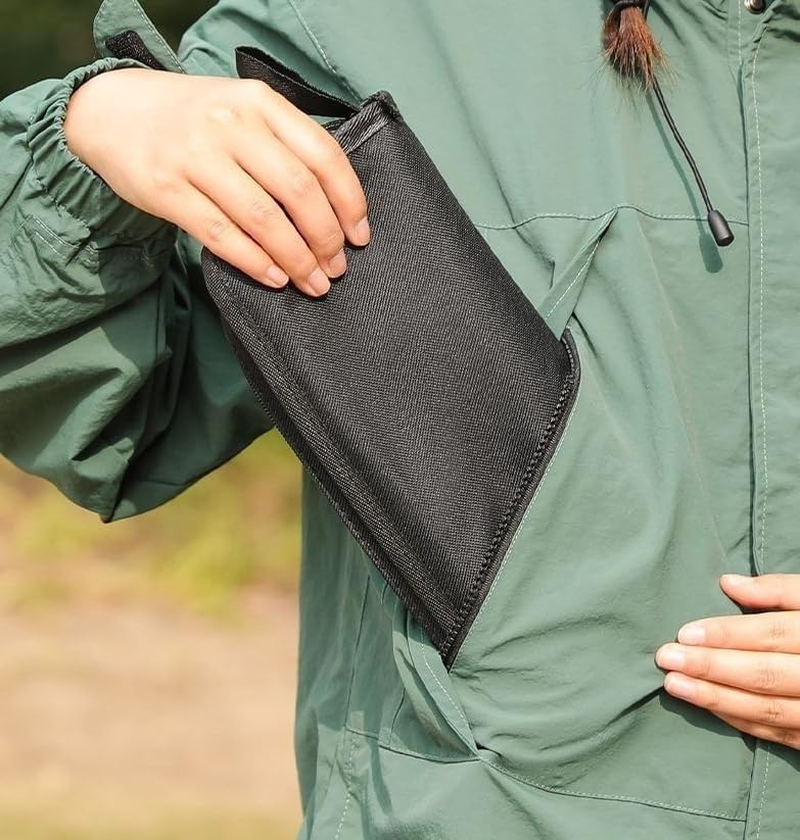 Folding Stool, Ultralight Travel Handbag Stool, Portable, High Load-Bearing, Thickened Bracket, Comfortable and Breathable for Outdoor,Camping,Hiking,Fishing,Queuing Rest,Long-Term Standing (Black) image number 2