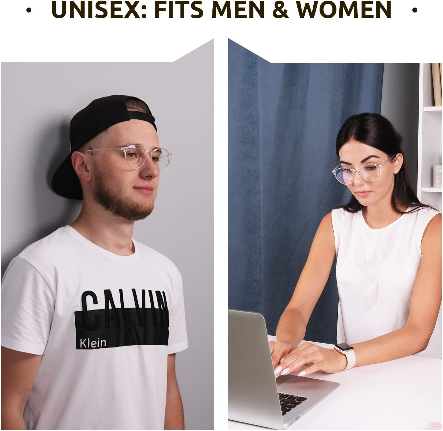 5 STARS UNITED Blue Light Glasses - Computer Glasses for Working, Gaming, Reading - Unisex Blue Light Blocking Glasses Men and Women - Non- - One Size - Clear image number 1