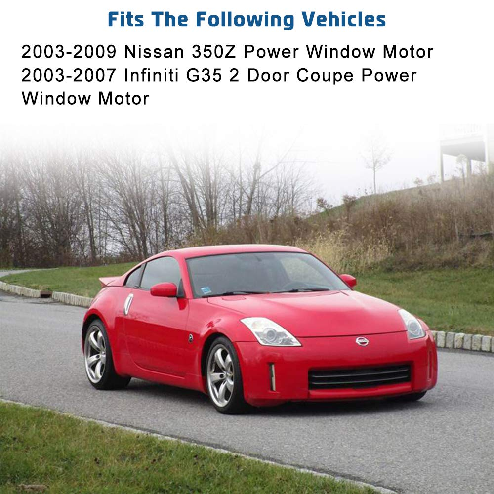 Window Lift Motor Front Right Passenger Side for 2003-2009 Nissan 350Z 2003-2007 Infiniti G35 Coupe Model Replace # 80730-CD00A 80730CD00A 742-512 image number 1