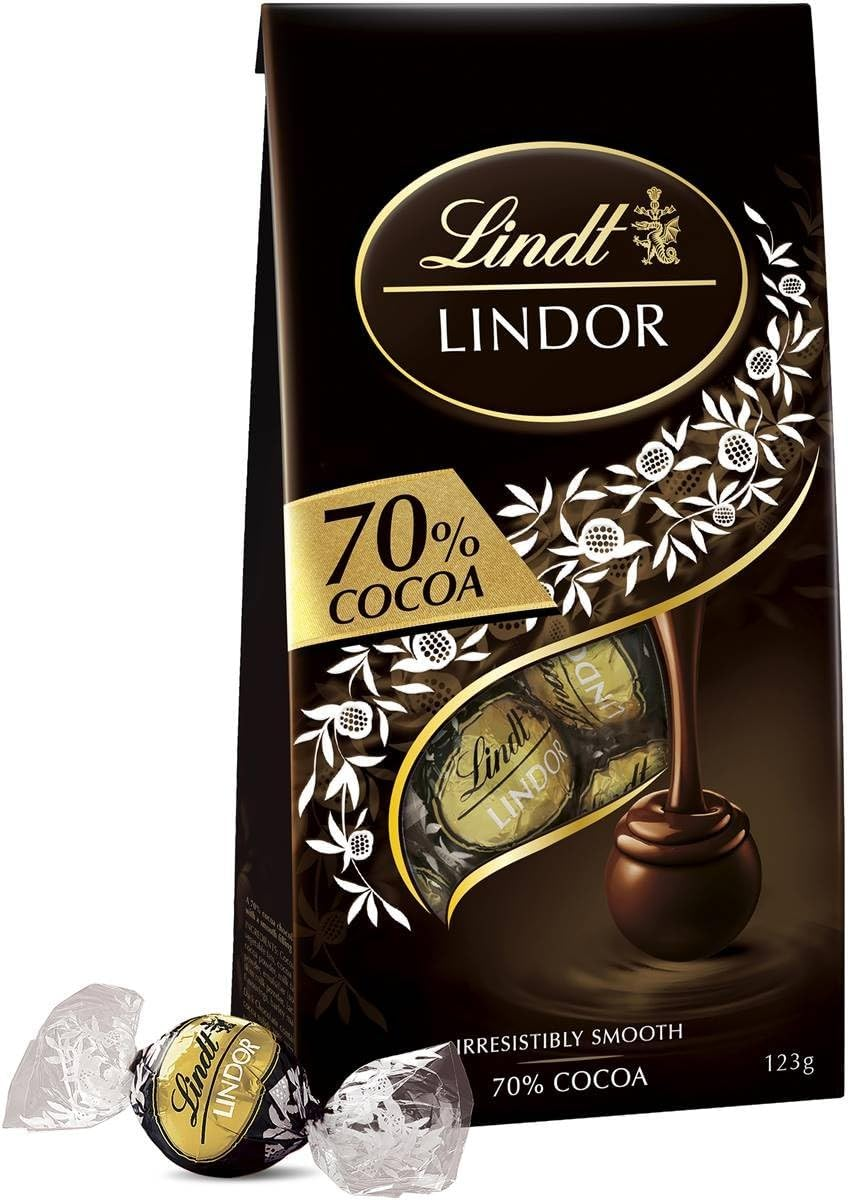 Lindt Lindor 70 Percent Cocoa Chocolate Sharing Bag 123 G