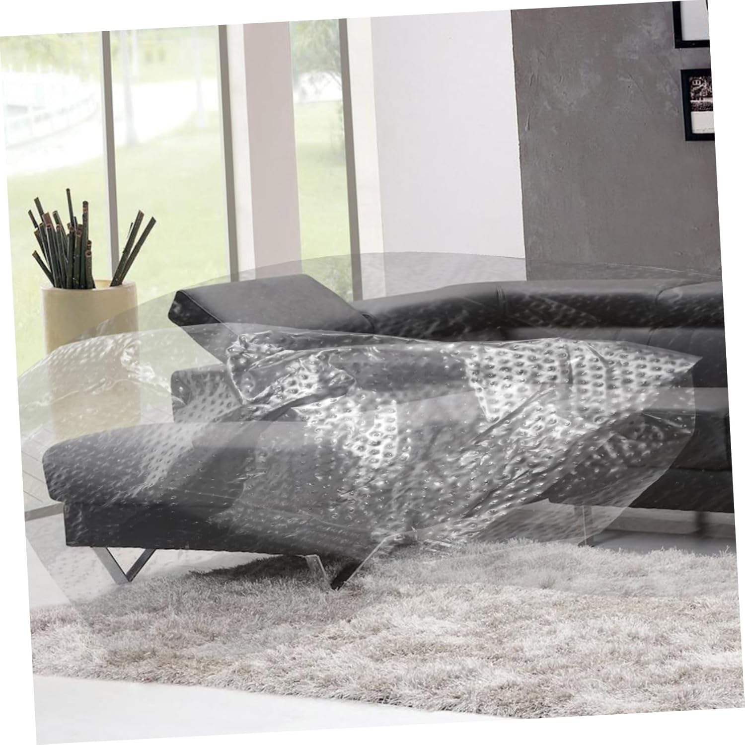 Pre-Taped Masking Film Rolls 30Cm 40Cm 55Cm 3Pcs, Furniture Protective Film Plastic Sheeting for Dust Protection and Painting Cover, Auto Body Paint Masking Tape for Professional Use image number 5