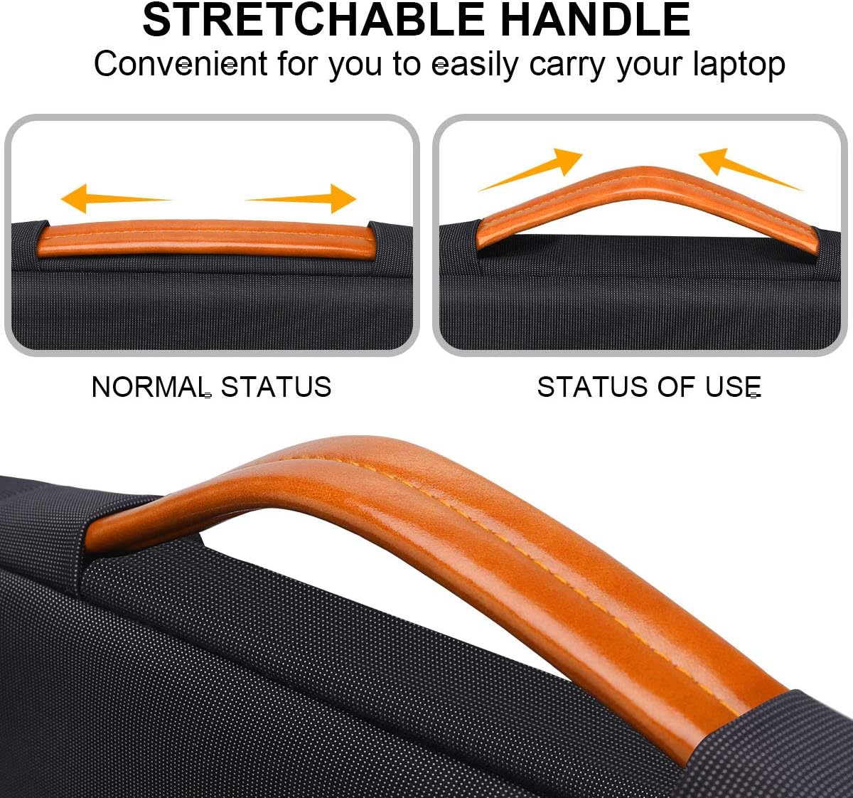 Lacdo 15.6 Inch Portable Monitor Case for Computer Laptop Display, External Monitors Protective Carrying Sleeve Bag with Accessory Pocket, Black image number 5