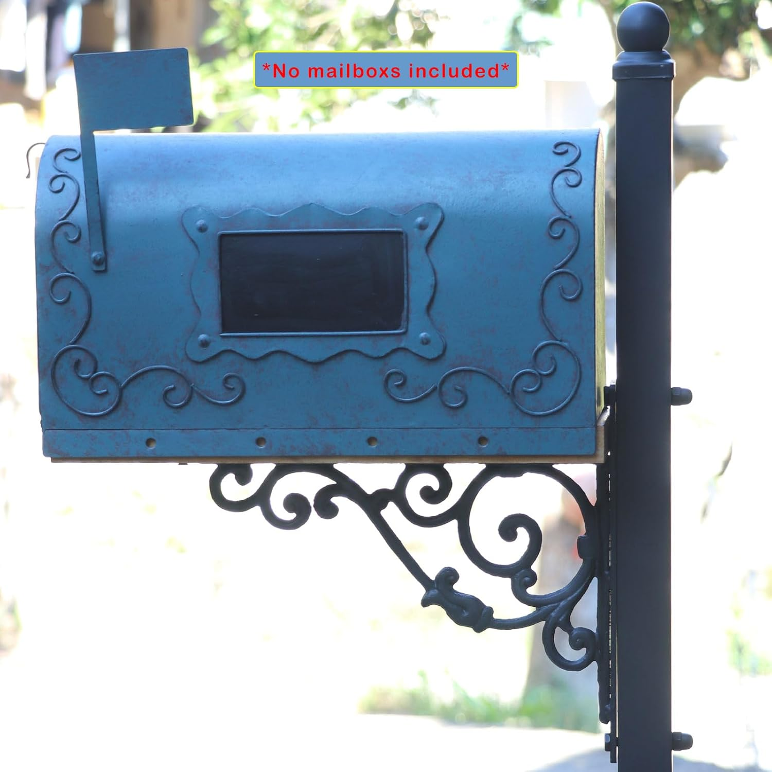 40.2-53" H Heavy Duty Outdoor Mailbox Post, Steel Mailbox Stand, Mounting Stand for Concrete image number 2
