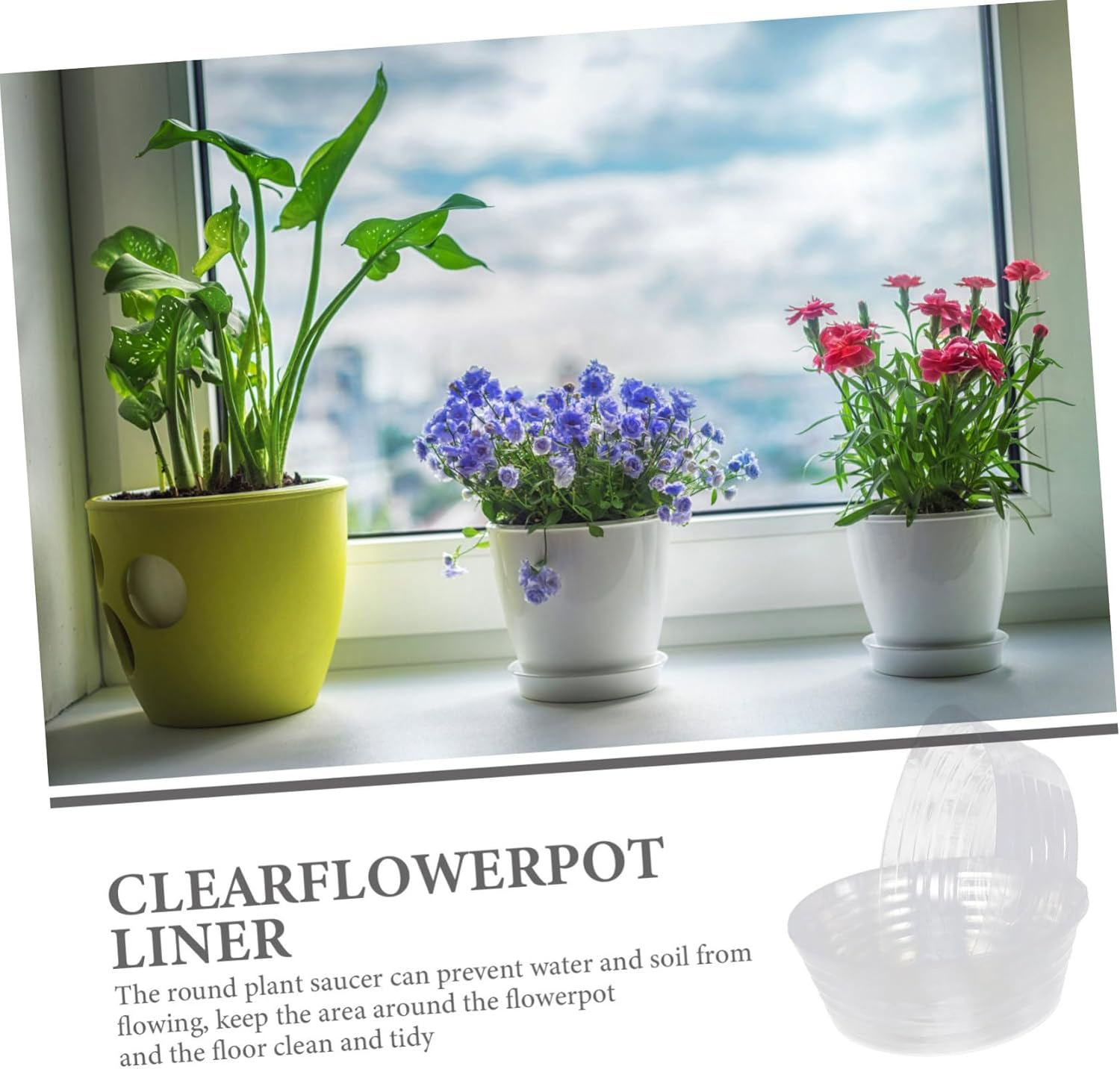 BCOATH 6Pcs round Plant Pot Tray and Flowerpot Saucer for Preventing Water Overflow for Home Gardening and Indoor Decoration image number 1