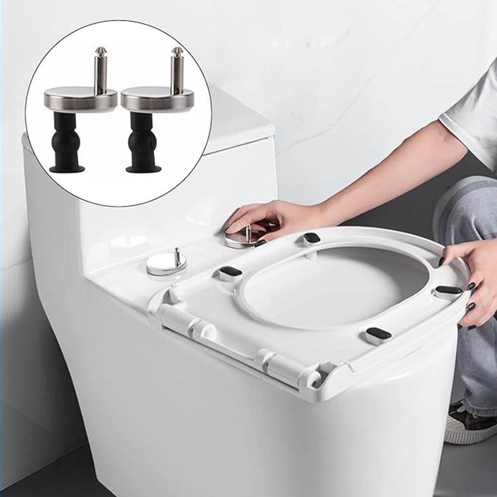 4 Pack Toilet Seat Fixing Screws, Universal Toilet Seat Fixings Fix Expanding Rubber Top Nuts Screws, Toilet Seat Bolts Kit Toilet Seat Hardware Replacement Kit for Home Bathroom Toilet Blind Holes image number 4