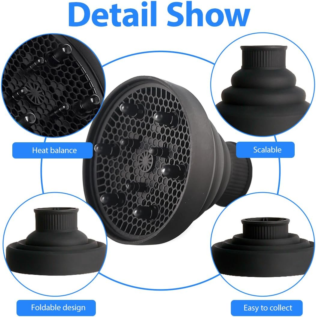 JAWUZ Universal Hair Dryer Diffuser for Curly Hair Diffuser Silicone Attachment Universal Accessory for Curly Hair Dryer image number 1
