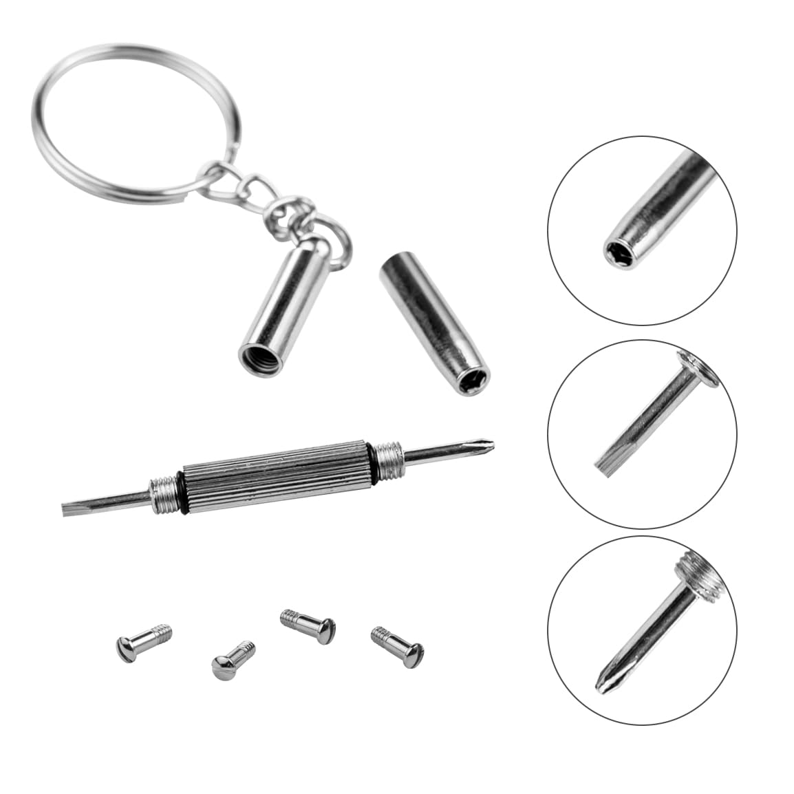 Hengfento2 Replacement Screws for Ray Ban Aviator RB2132 RB4165 RB4371 Sunglasses Repair Kit (Set of 4) Silver - Gold image number 3