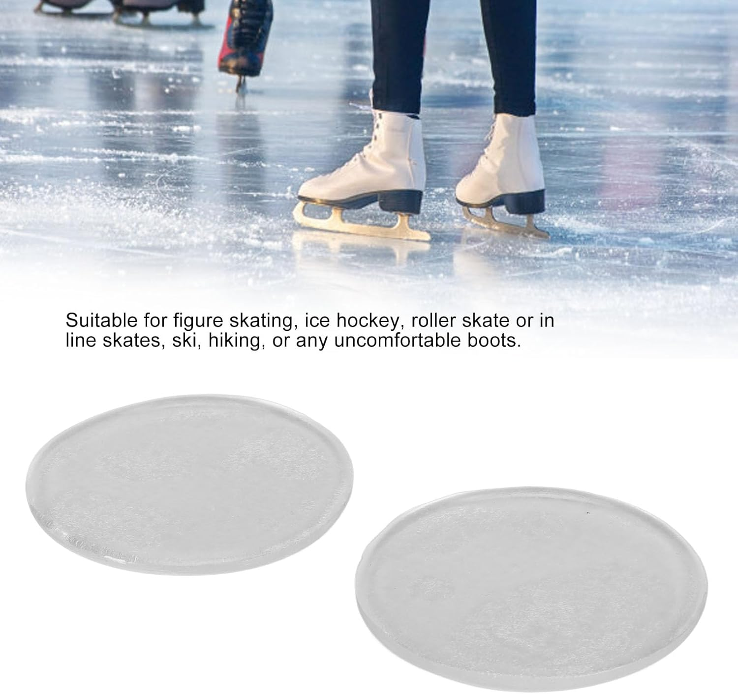 Ankle Gel Discs, Ankle Gel Pad, Relieve Pressure Improve Circulation Ankle Cushion Pad, 2Pcs Heel Pads Shoe Pads for Ice Skating, Hockey, Roller Skating, Inline, Hiking, Riding image number 6