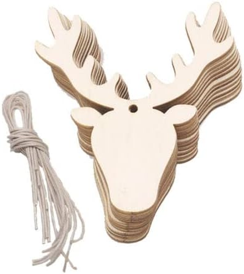 AIMALL Pack of 10 Christmas-Themed Wooden Shapes - Premium Quality Wood Tags for DIY Craft Projects, Scrapbooking, Card Making, and Decorative Embellishments - Bell image number 3