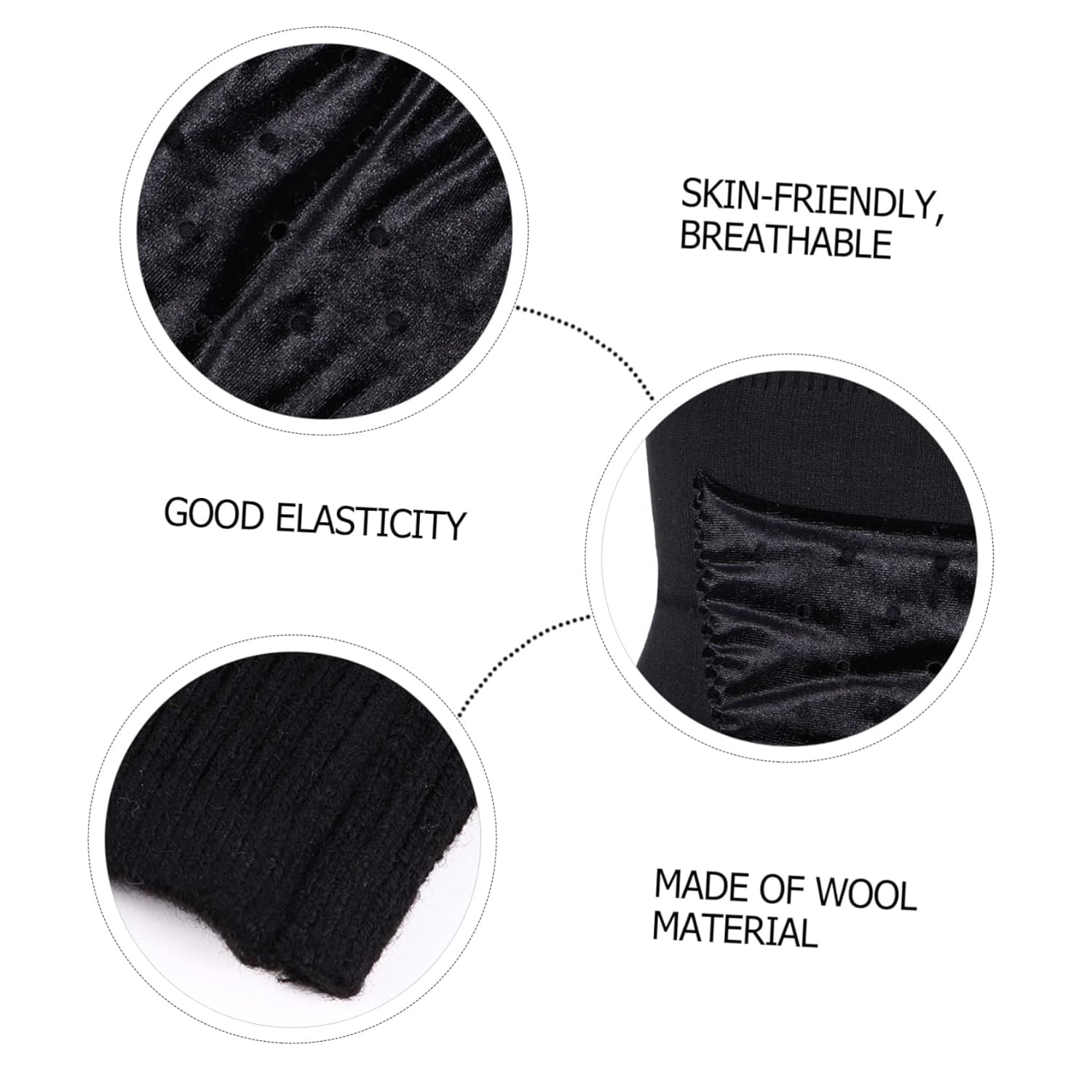 SHERCHPRY Warm Wool Kidney Belt Waist Support Stomach Warming Protector Thick Thermal Waist Wrap Black L Winter Abdominal Support for Cold Weather image number 6