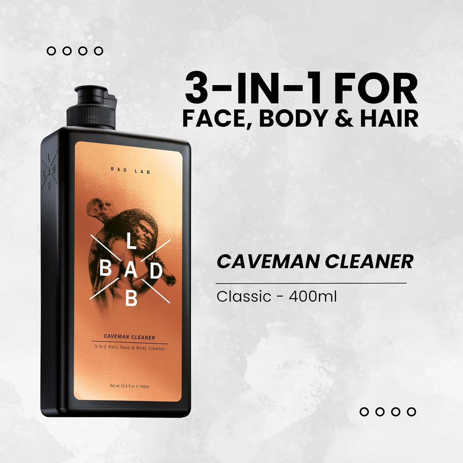 Bad Lab Thanksgiving Gift Caveman 3 in 1 Hair, Face and Body Cleaner, High Endurance, Healthier and Stronger Skin for Men (13.5 Oz), image number 5