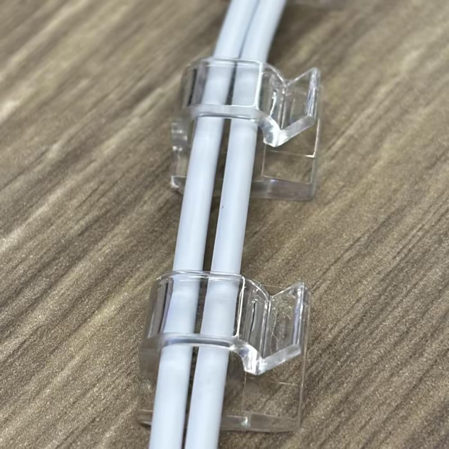 Clearhill 100 Pcs Adhesive Wire Clamp with Strong Support, Office Desk Wire Clamp, Cable Fixing Clamp, Wire Management Clamp, Easy to Manage Wires (Transparent) image number 5