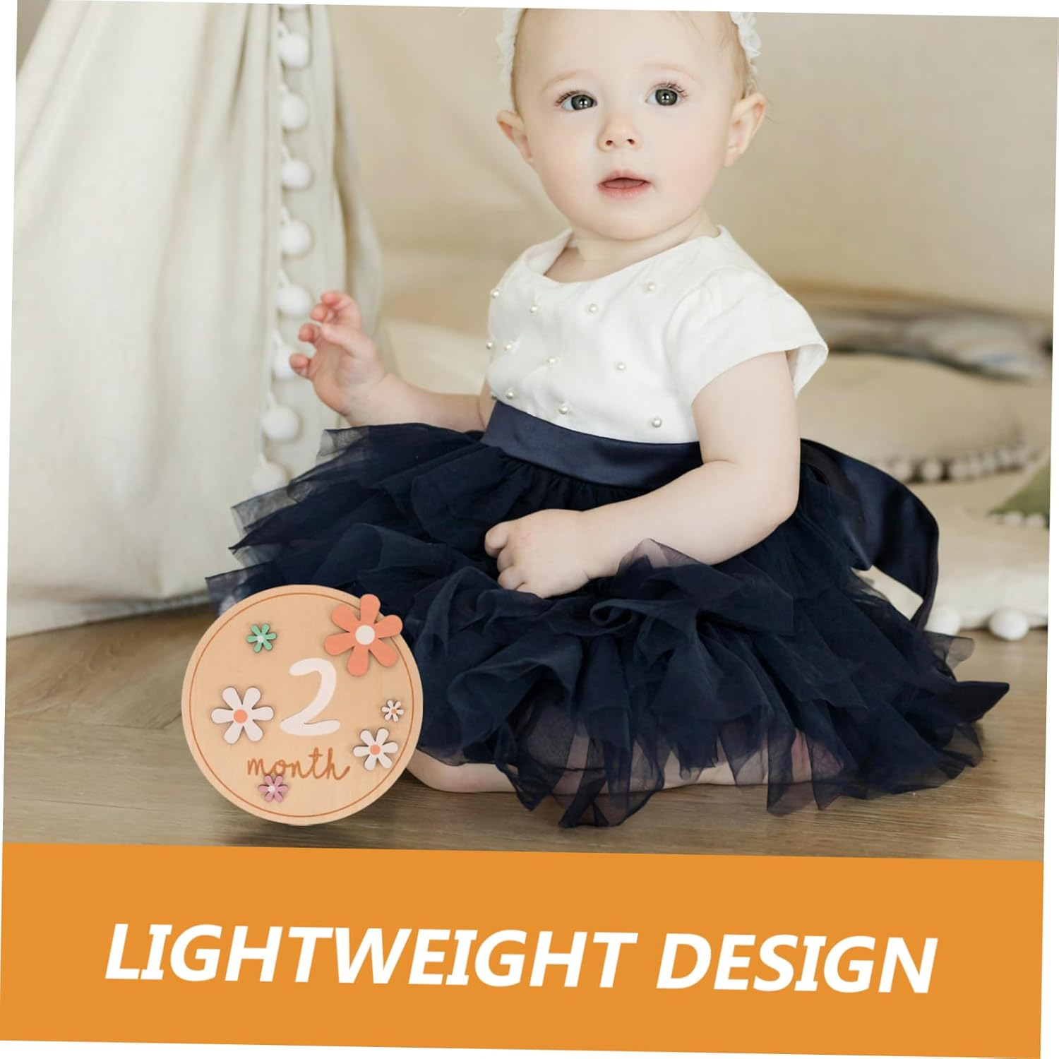 Abaodam Milestone Wooden Cards Monthly Newborn Milestone Sign Photo Prop for Announcement image number 4