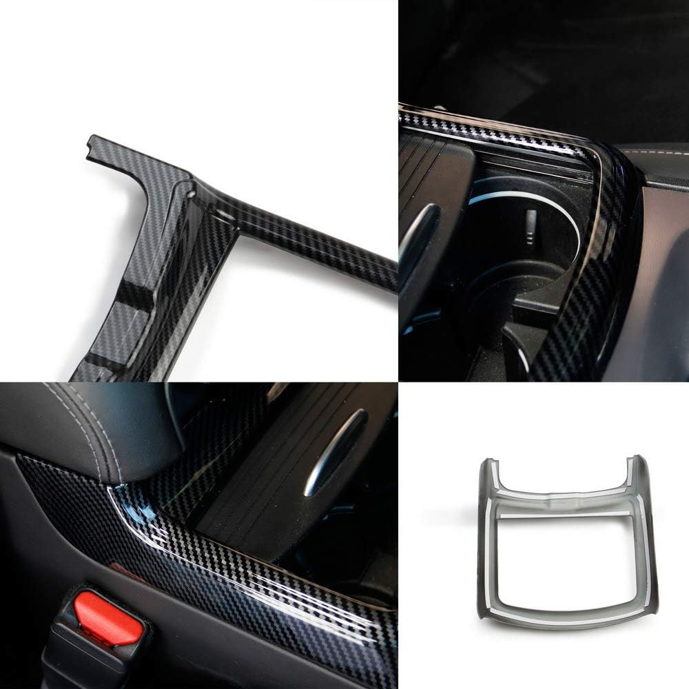 Red Carbon Fiber Cup Holder Cover Trim Decor Sticker for Dodge Charger 2015-2021/ Chrysler 300 2015-2021