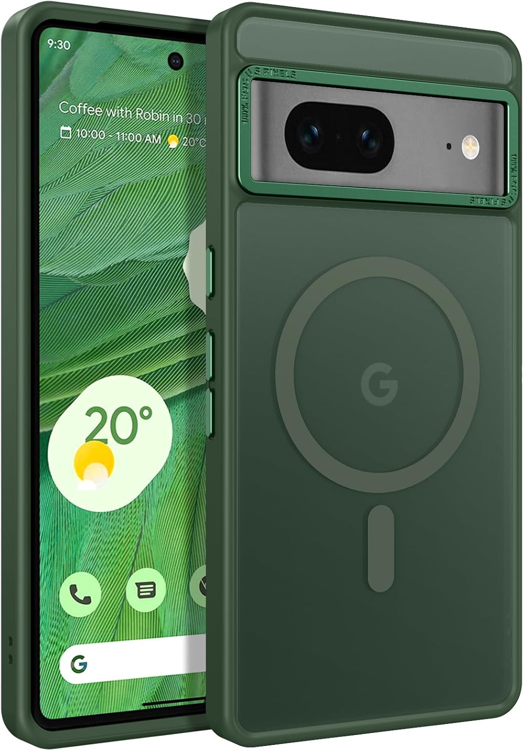 BENTOBEN for Google Pixel 7 Case [Compatible with Magsafe] Translucent Matte Magnetic Pixel 7 Case Magsafe Slim Thin Shockproof Women Men Protective Phone Cover for Google Pixel 7 6.4", Matcha Green