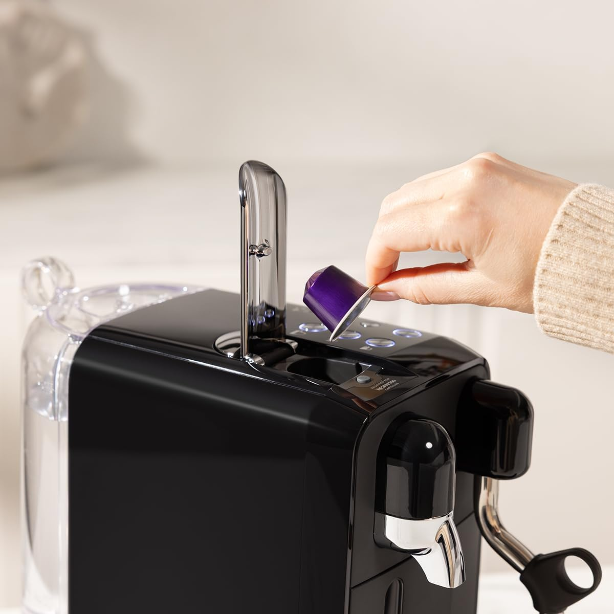 Breville Nespresso Creatista Uno Coffee Machine by Breville, Black Sesame, BNE500BKS image number 3