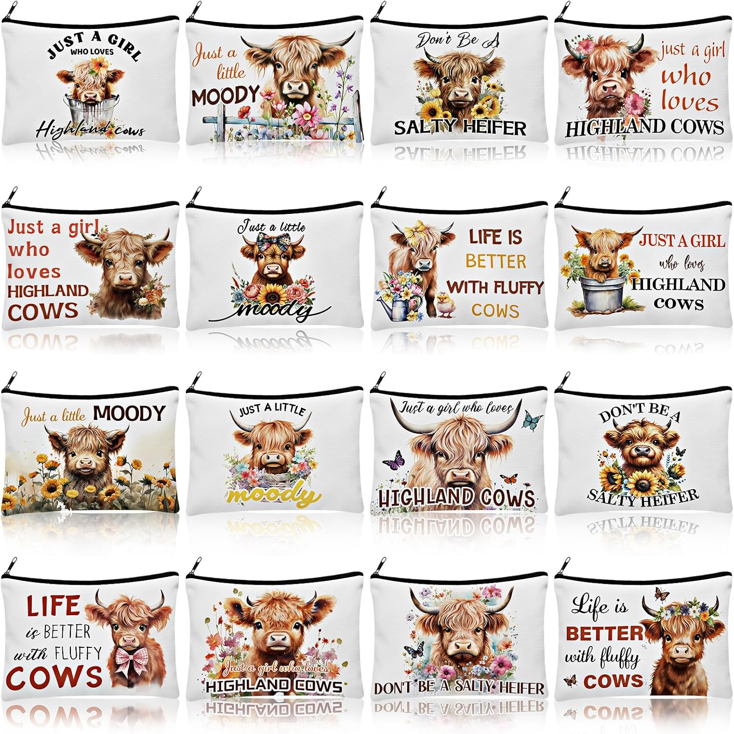 Pinkunn 16 Pcs Valentines Canvas Makeup Bags Bulk Inspirational Christian Women Religious Galentine Gifts Inspirational Bible Verse Pencil Pouch Makeup Bags with Zipper for Travel, as Shown in Picture image number 5