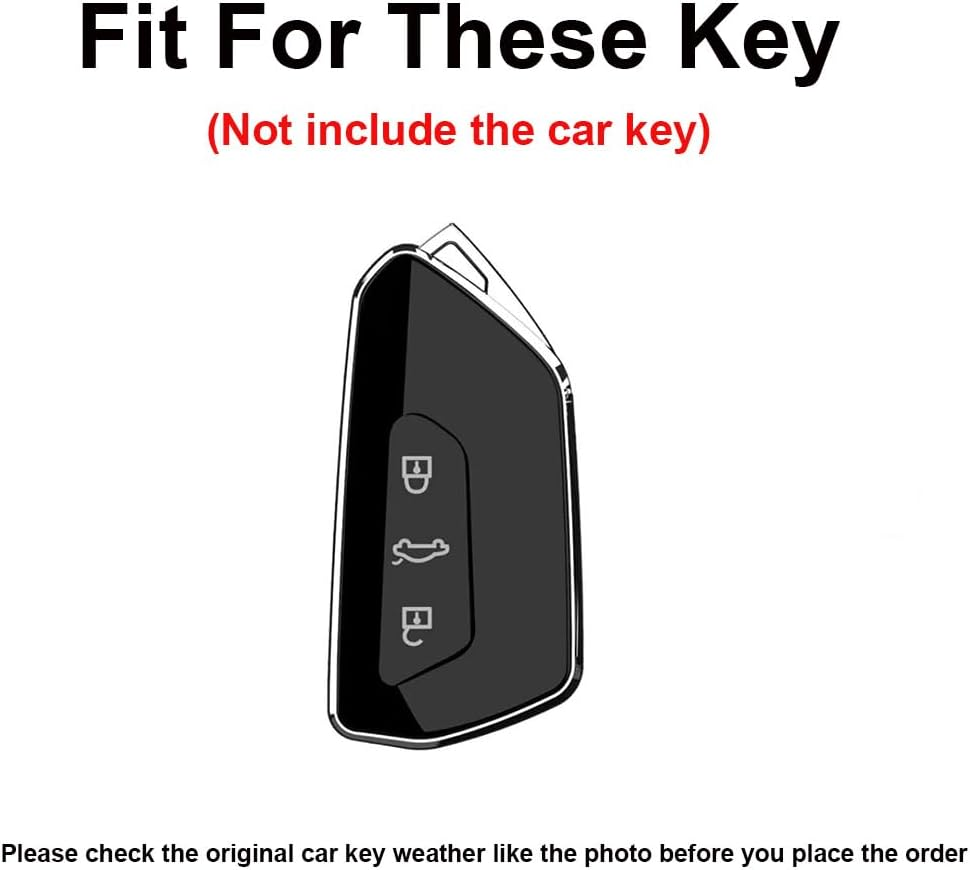 Smart Remote Car Key Fob Case Key with Keychain Fit for VW VOLKSWAGEN Golf MK8 ID.3 ID.4 Fit for Seat Leon Ateca Tarraco Cupra Formentor Skoda Octavia Keyring Protective Key Case Cover image number 4