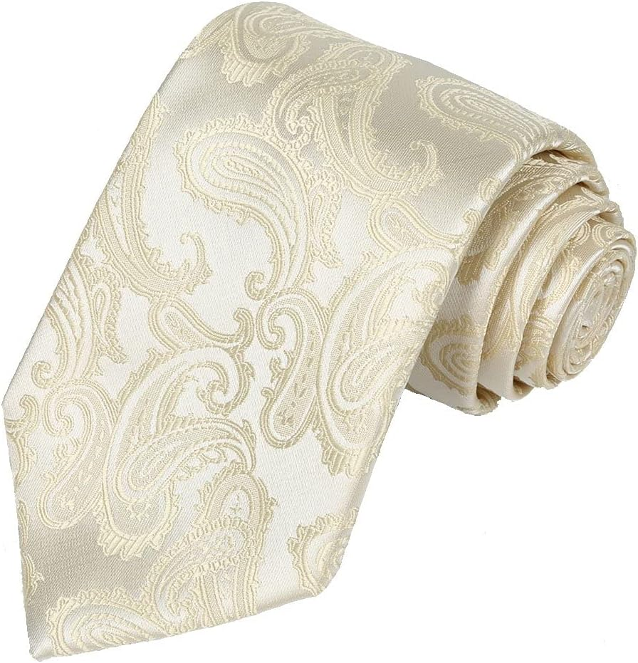 Kissties Mens Tie Set: Paisley Necktie + Pocket Square Hanky + Gift Box